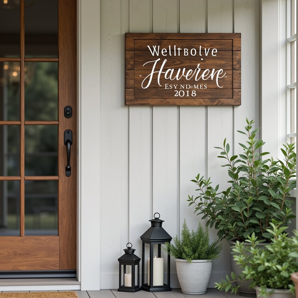 custom family name entryway signs