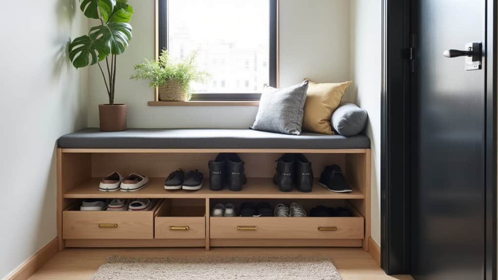 built in dual purpose storage seating