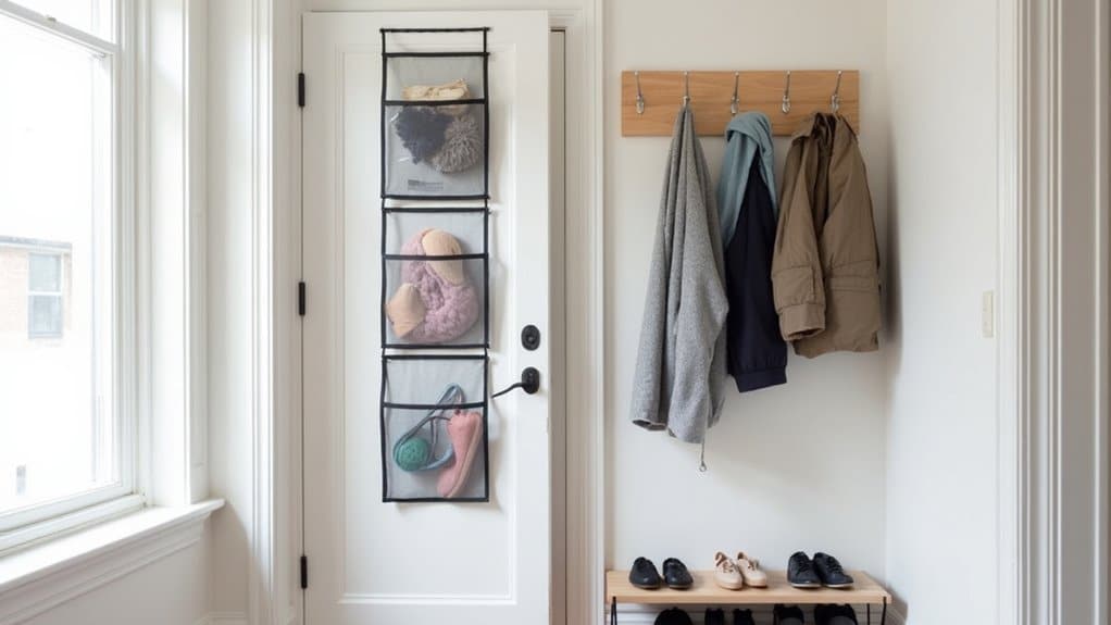 maximize tiny entryway storage space