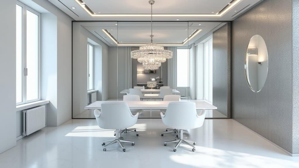 reflective surfaces illusory spatial expansion