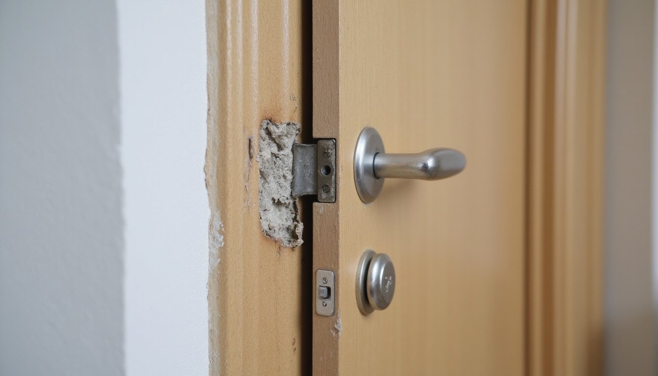 repair damaged door frame safely