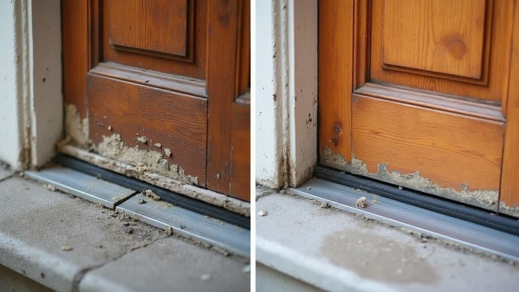 weatherproof door sweep and threshold